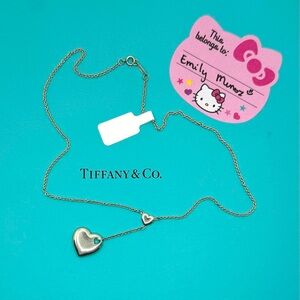Authentic Preloved Tiffany & Co.  Cut-Out Double Heart Lariat Necklace